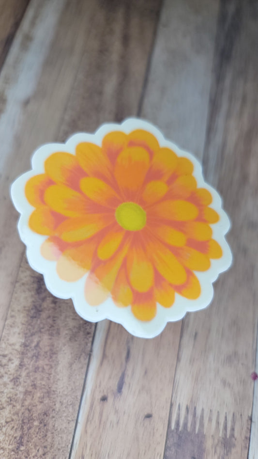 Orange Daisy Vinyl Sticker