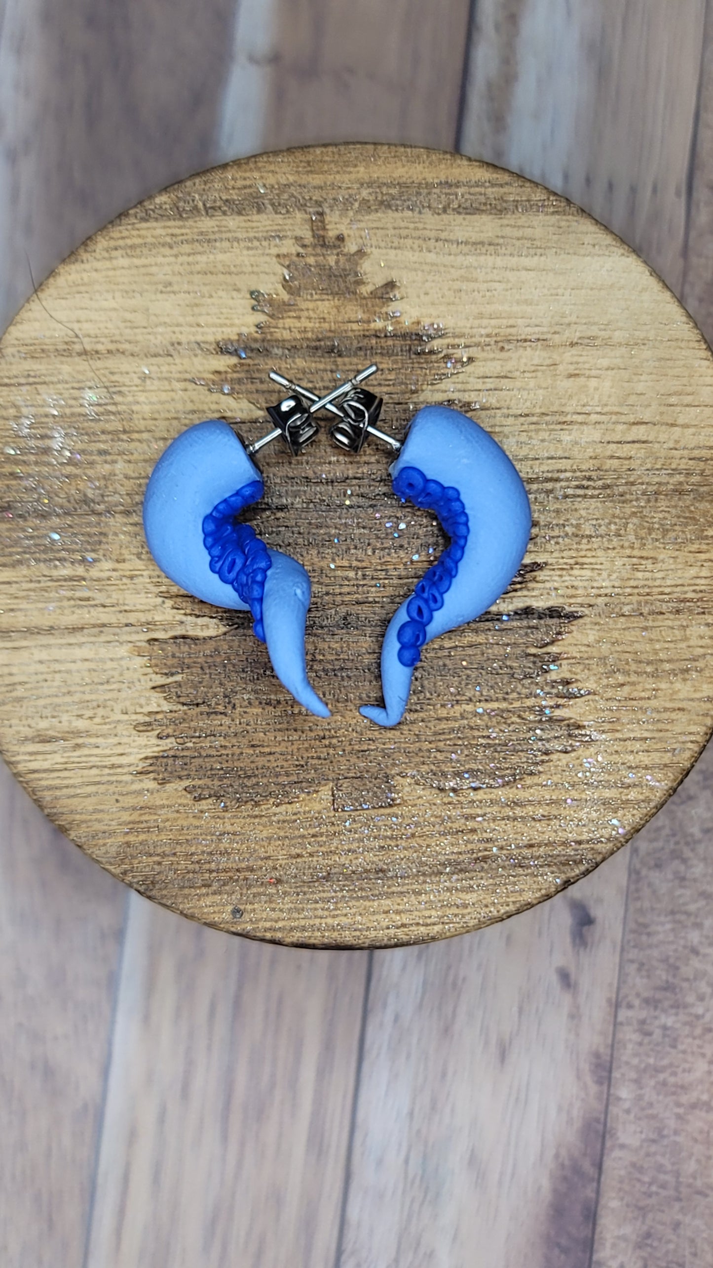 Polymer Clay Tentacle Hand Crafted Earrings.  2 styles
