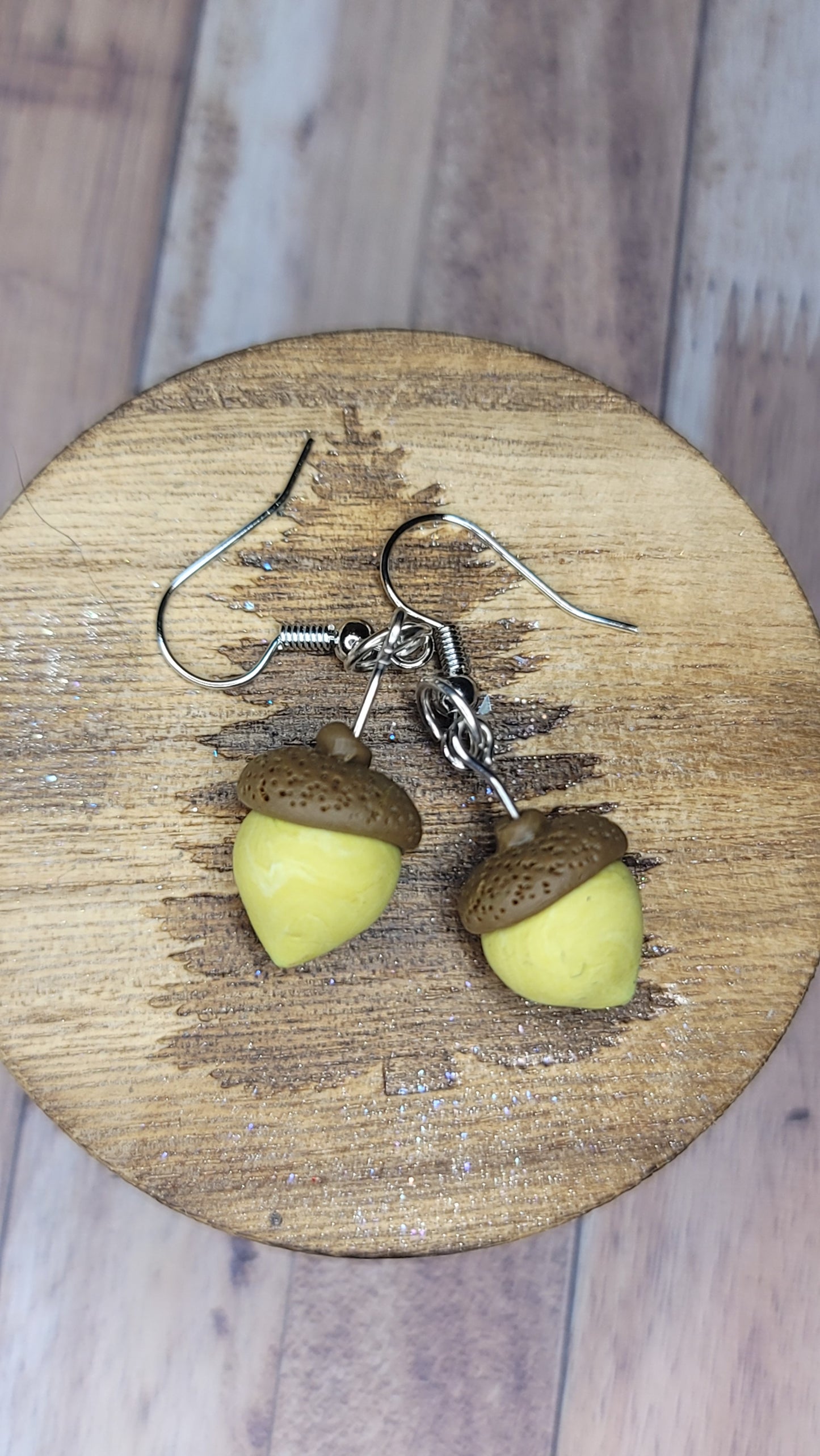 Polymer Clay Acorns Hand Crafted Earrings.  4 styles