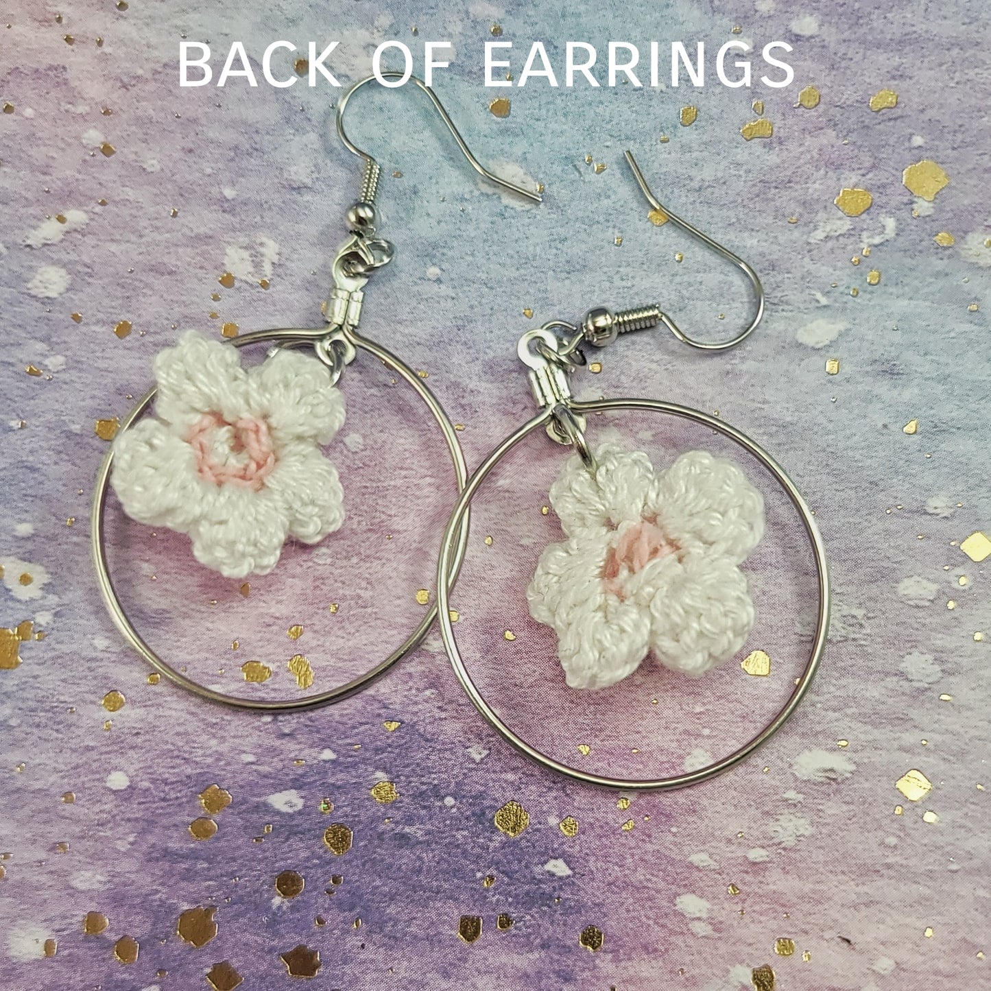 Crochet Cherry Blossom Hand Crafted Earrings.
