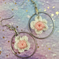 Crochet Cherry Blossom Hand Crafted Earrings.